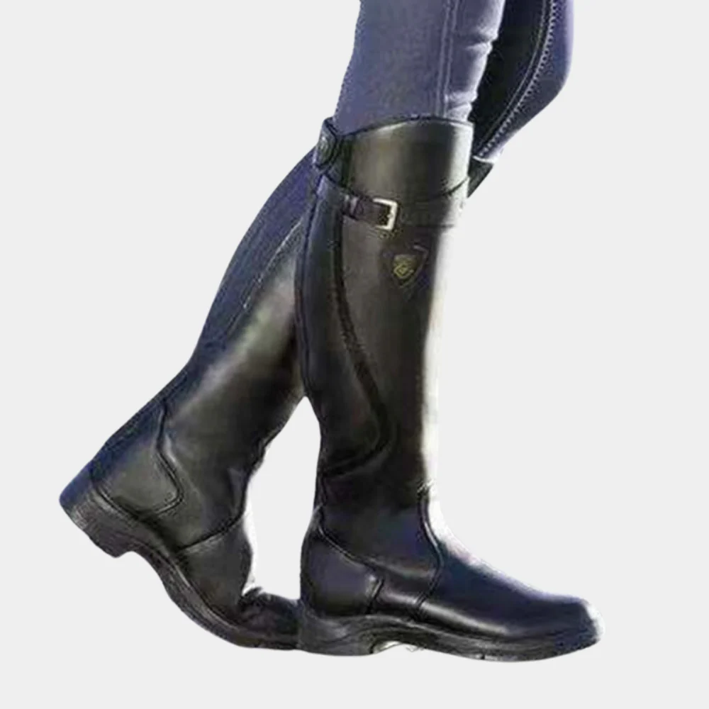 Lune London | Ankle High Boots - Slim Fit - Water Repellent Suede Look - Strap Buckle Detail