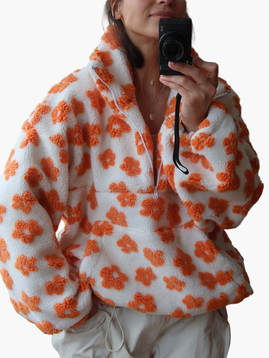 Lune London | Cozy floral print sweater - Boho style for autumn and leisure