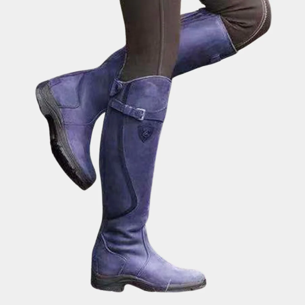 Lune London | Ankle High Boots - Slim Fit - Water Repellent Suede Look - Strap Buckle Detail