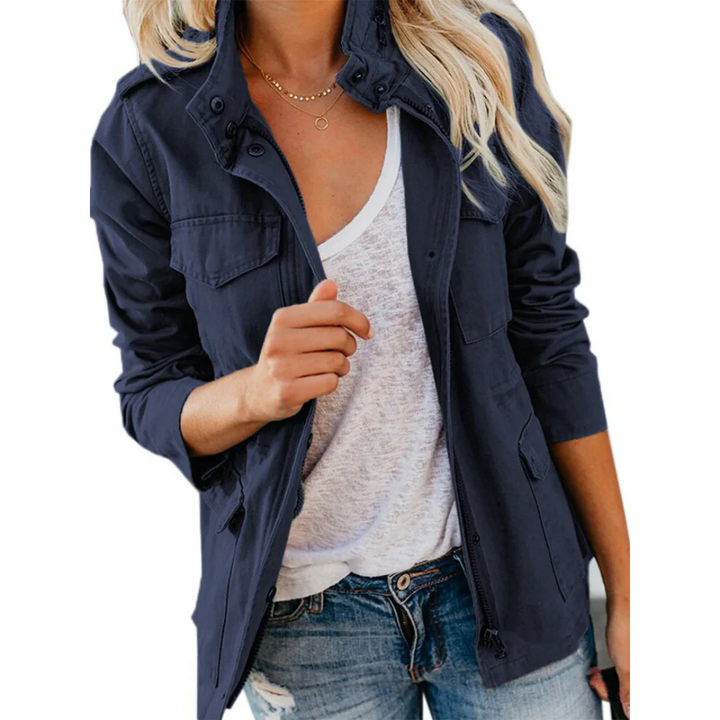 Lune London | Jacket - Structured Fit - Zipper - Flap Pockets - Cotton Texture