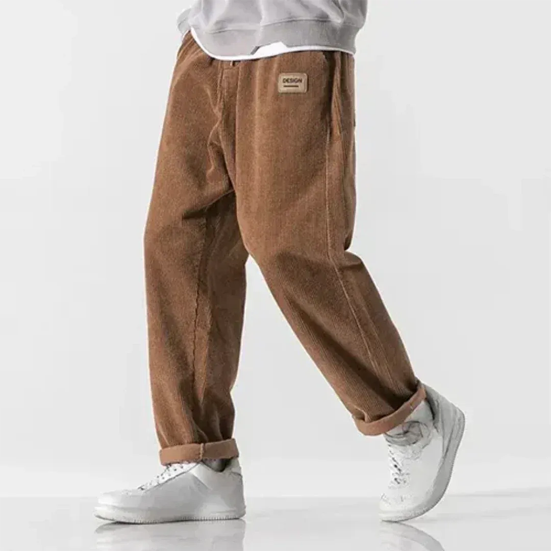 Lune London | Cord Trousers Plus Size Fit Ribbed Pattern Relaxed Style