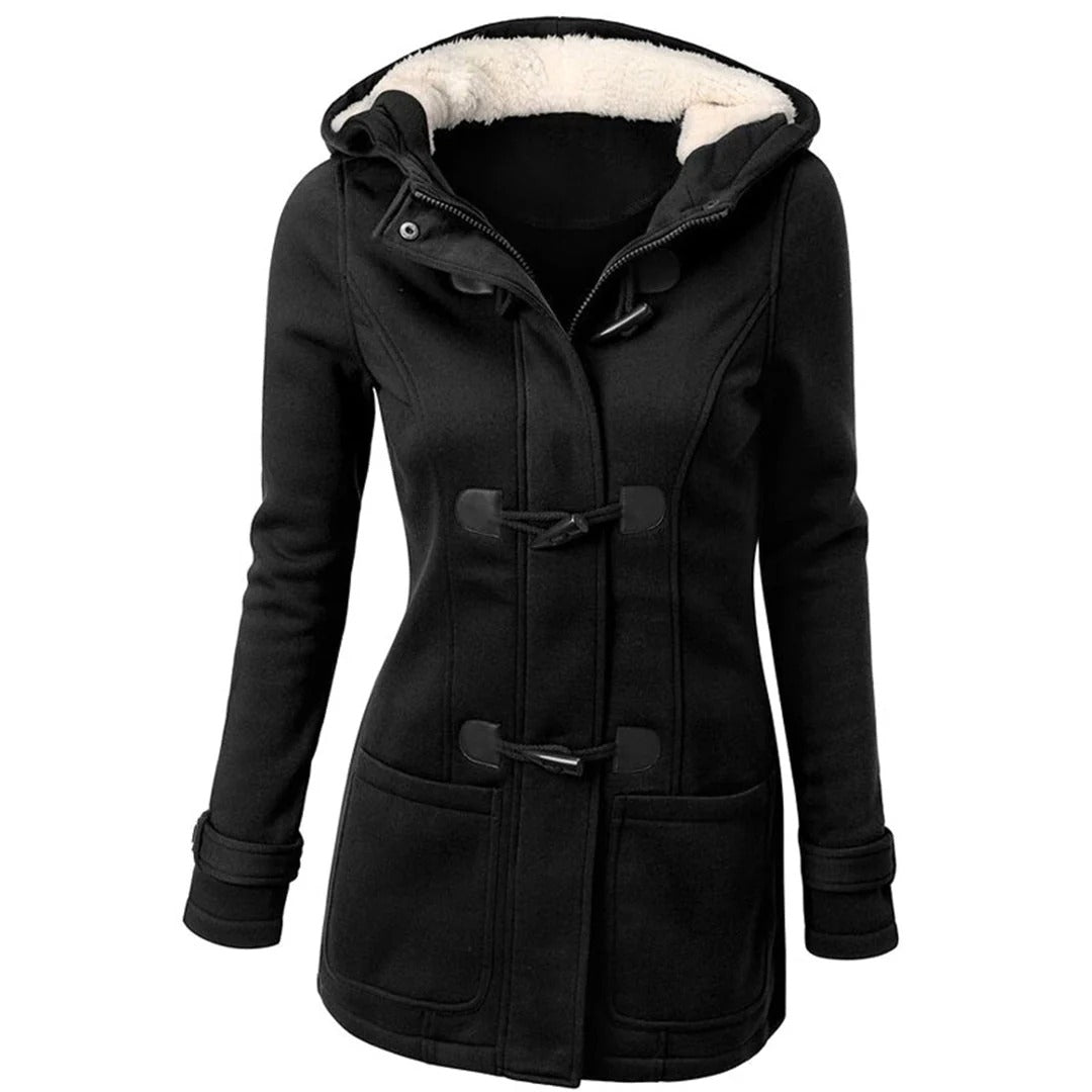 Lune London | Long coat - Tailored fit - Lined hood - Button closure and pockets