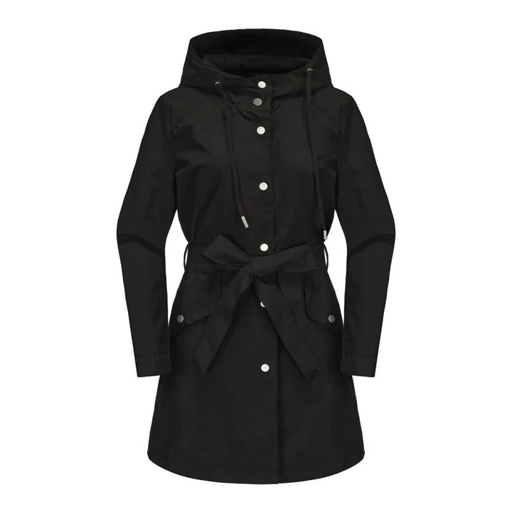 Lune London | Trench coat - Loose fit - Water repellent - With hood - Midi length with belt