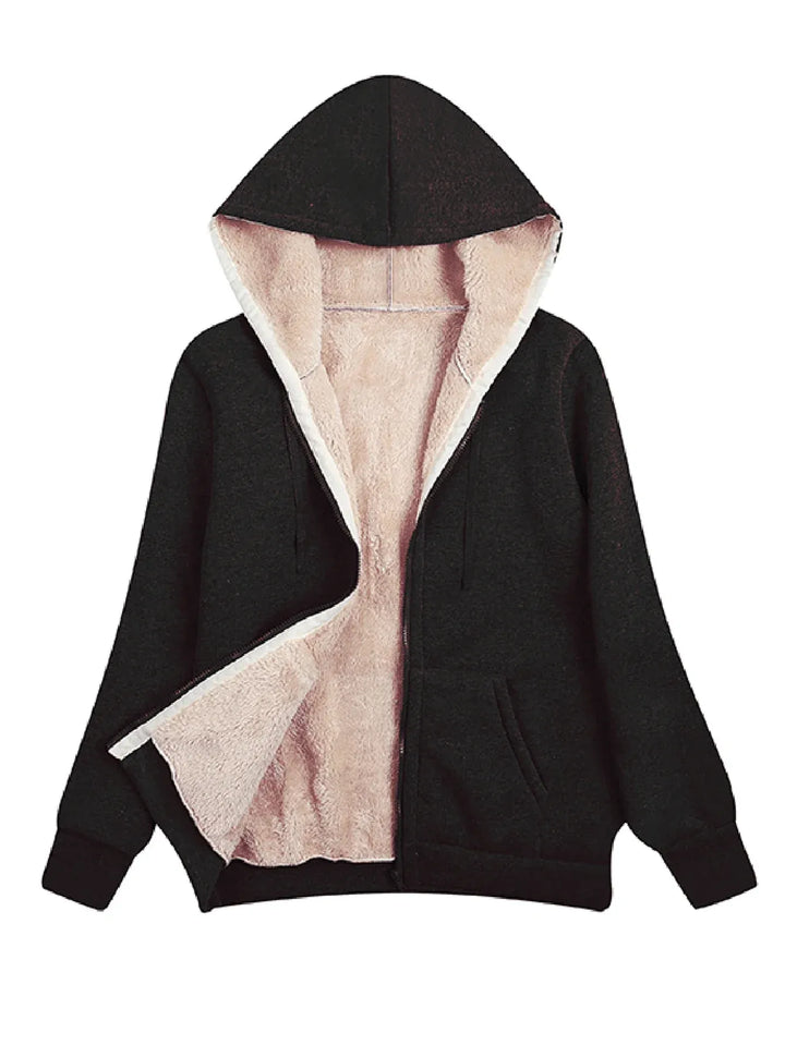 Lune London | Fleece jacket - Loose fit - Hood - Soft lining - Zipper closure