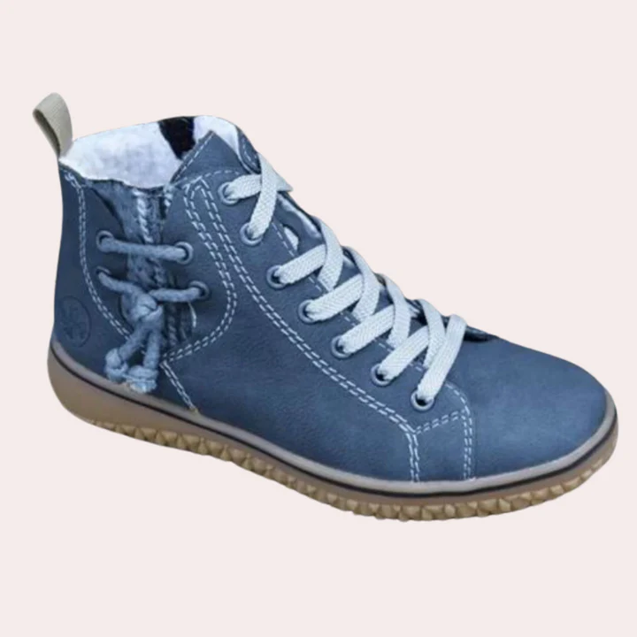 Lune London | Ankle boots - Smooth leather - Laces - Profile sole - Slim fit