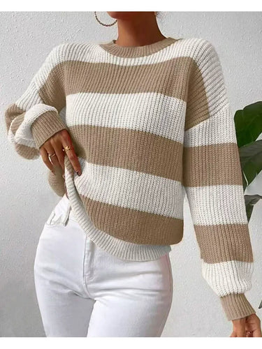 Lune London | Soft Women’S Sweater with Long Sleeves and Stripes