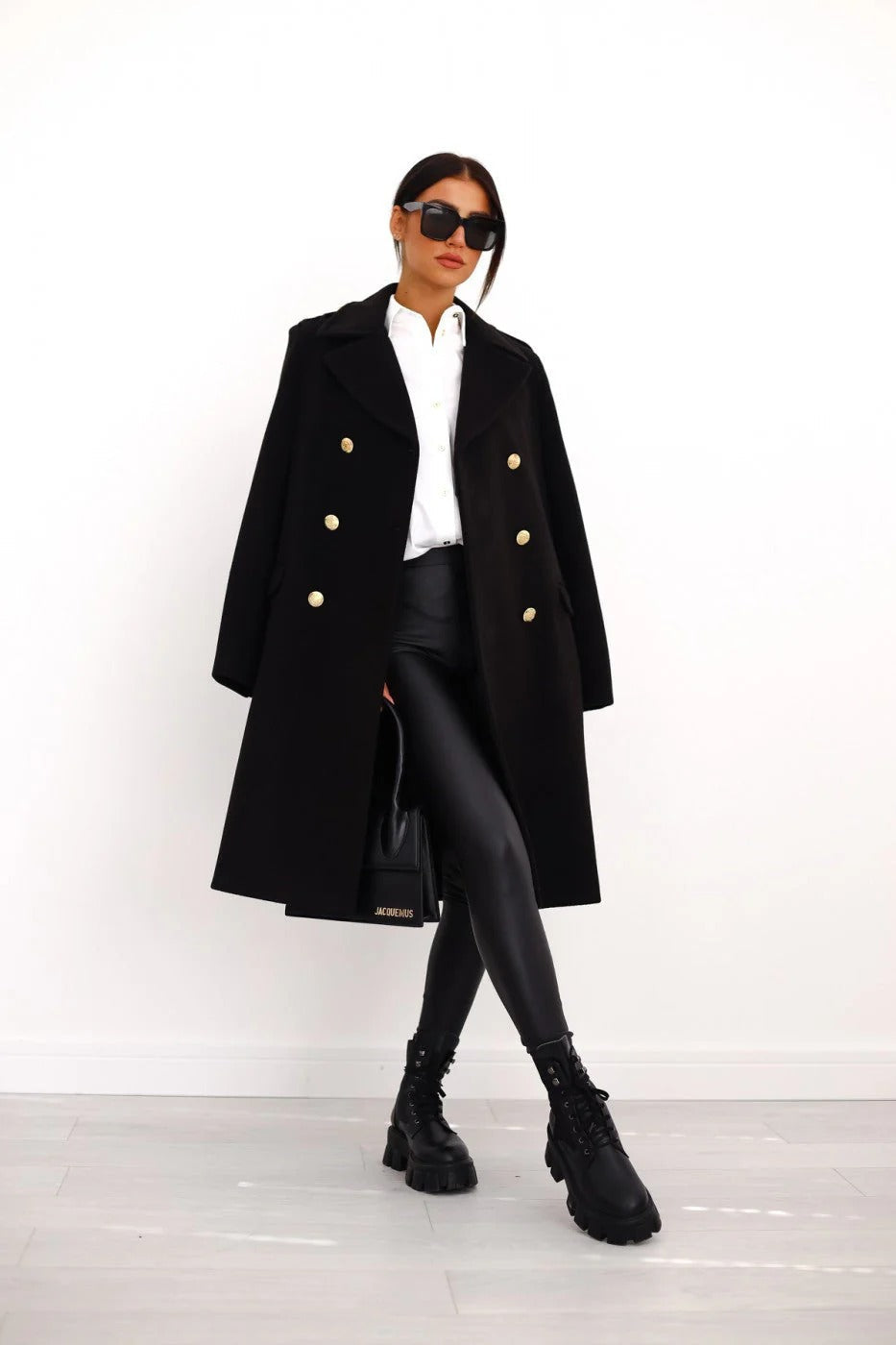 Lune London | longer coat - tailored fit - wool feel - double-breasted - classic lapel