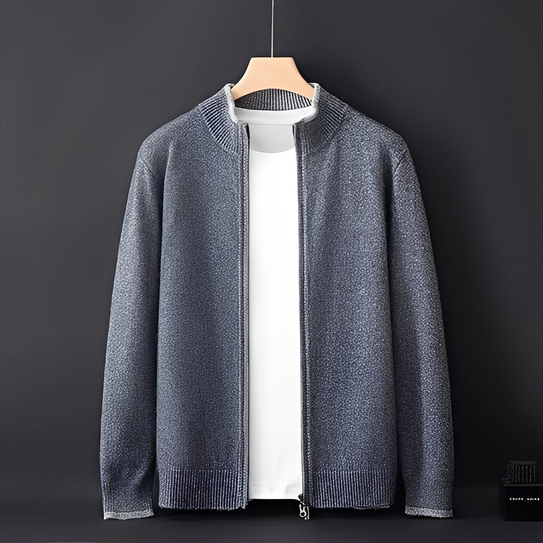 Chic Und Stil | Modern Cashmere Coat with Zipper for Men