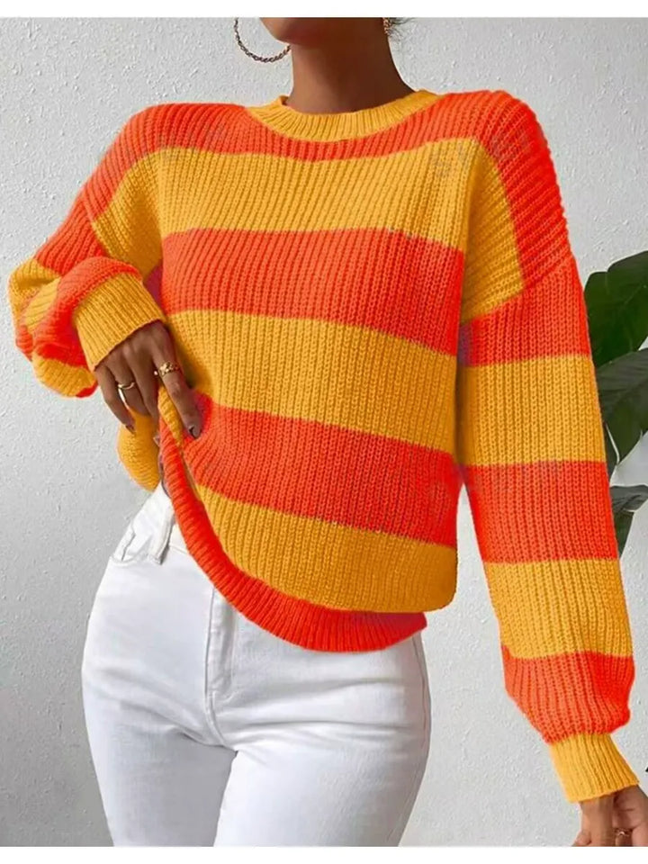 Lune London | Soft Women’S Sweater with Long Sleeves and Stripes