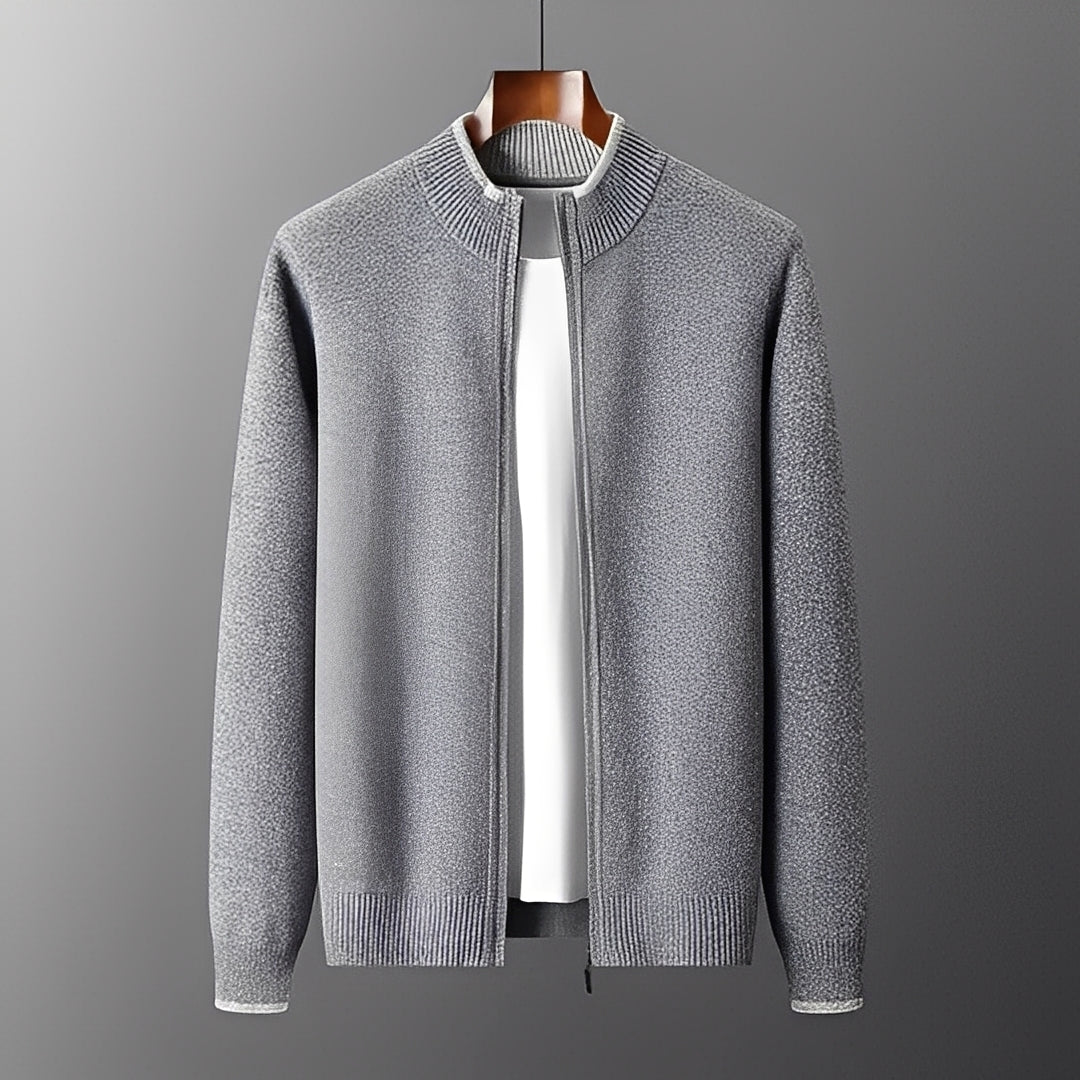 Chic Und Stil | Modern Cashmere Coat with Zipper for Men