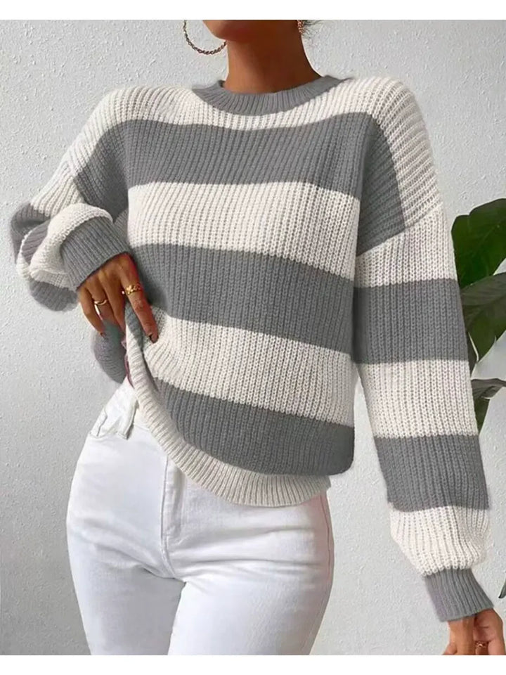 Lune London | Soft Women’S Sweater with Long Sleeves and Stripes