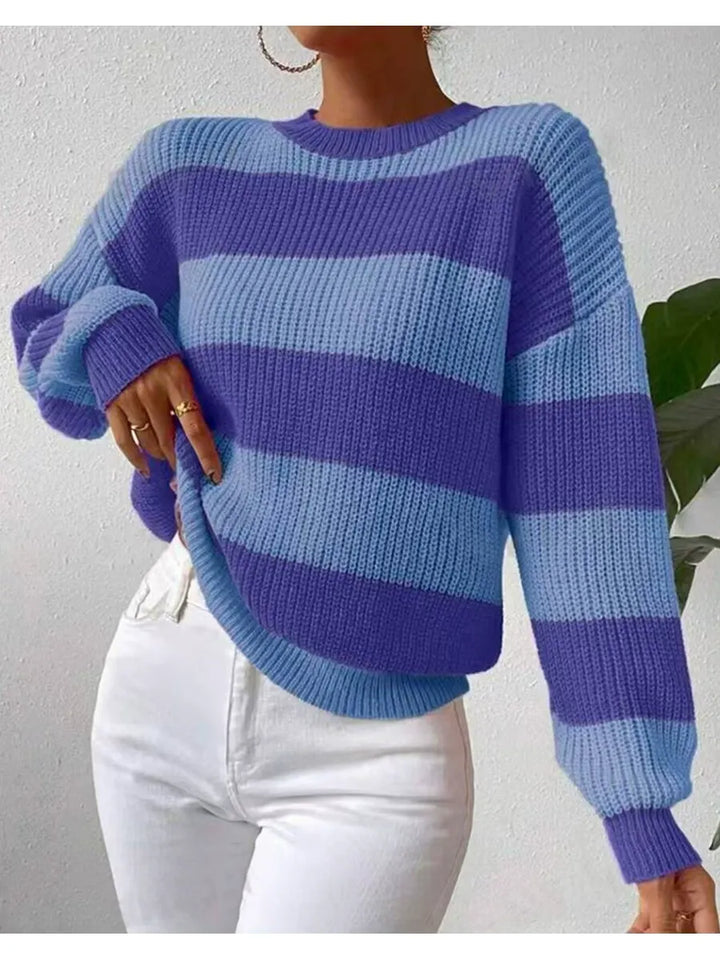 Lune London | Soft Women’S Sweater with Long Sleeves and Stripes