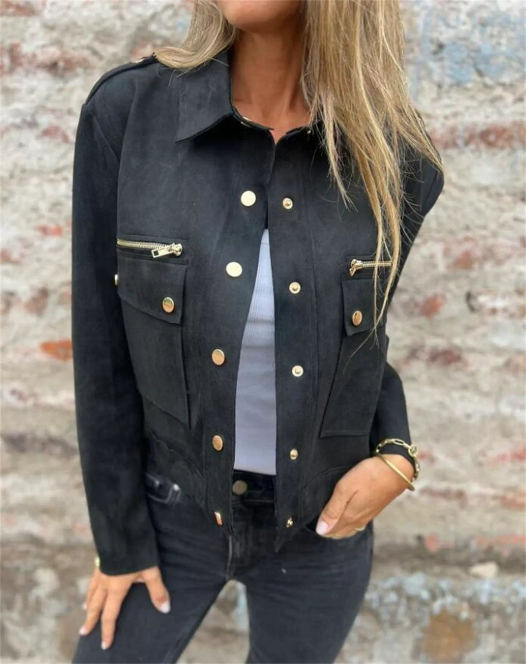 Lune London | Jacket - Structured Fit - Soft Suede - Classic Collar - Zipper