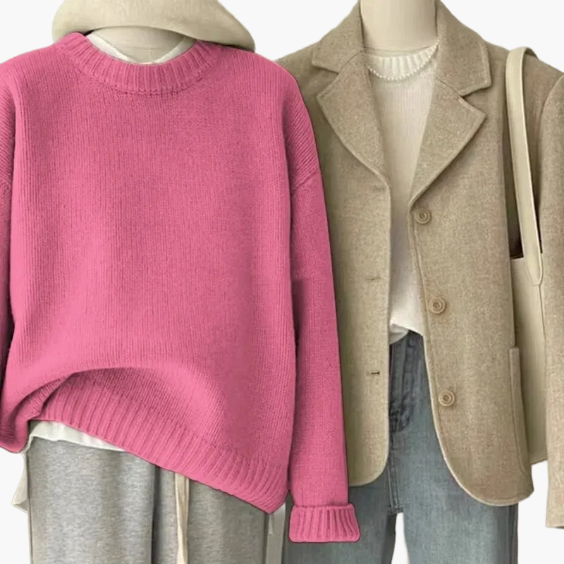 Lune London | Casual Japanese Retro Style Set - Knit Sweater and Blazer for Everyday and Leisure