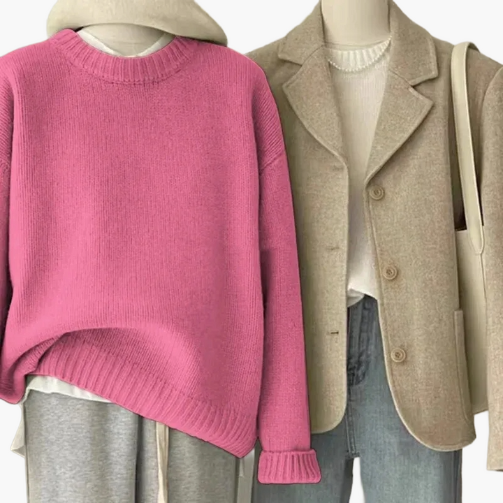 Lune London | Casual Japanese Retro Style Set - Knit Sweater and Blazer for Everyday and Leisure