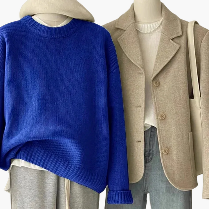 Lune London | Casual Japanese Retro Style Set - Knit Sweater and Blazer for Everyday and Leisure