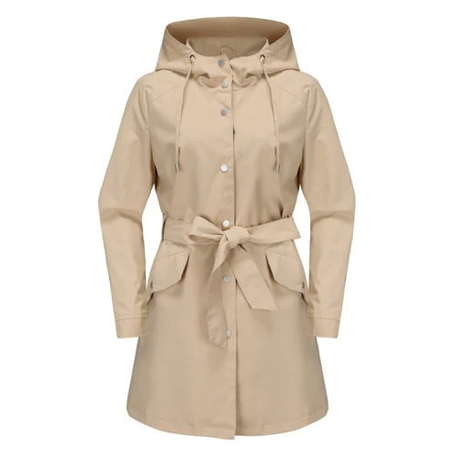 Lune London | Trench coat - Loose fit - Water repellent - With hood - Midi length with belt