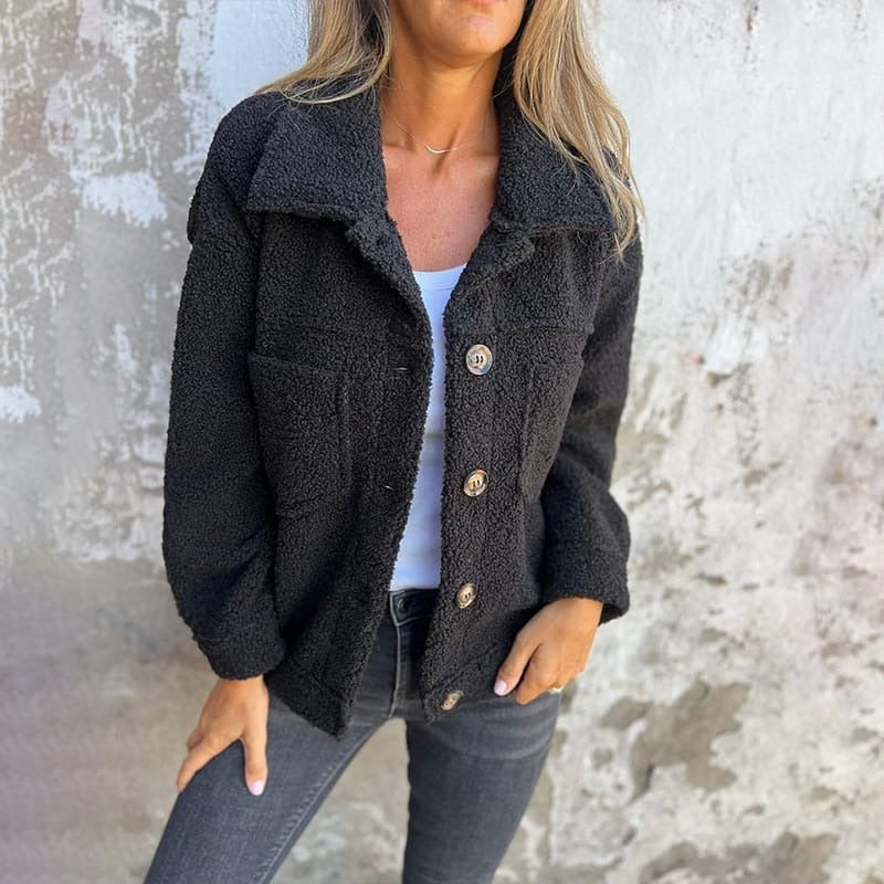 Lune London | Jacket - Casual Fit - Wool-like Texture - Large Buttons - Large Pockets
