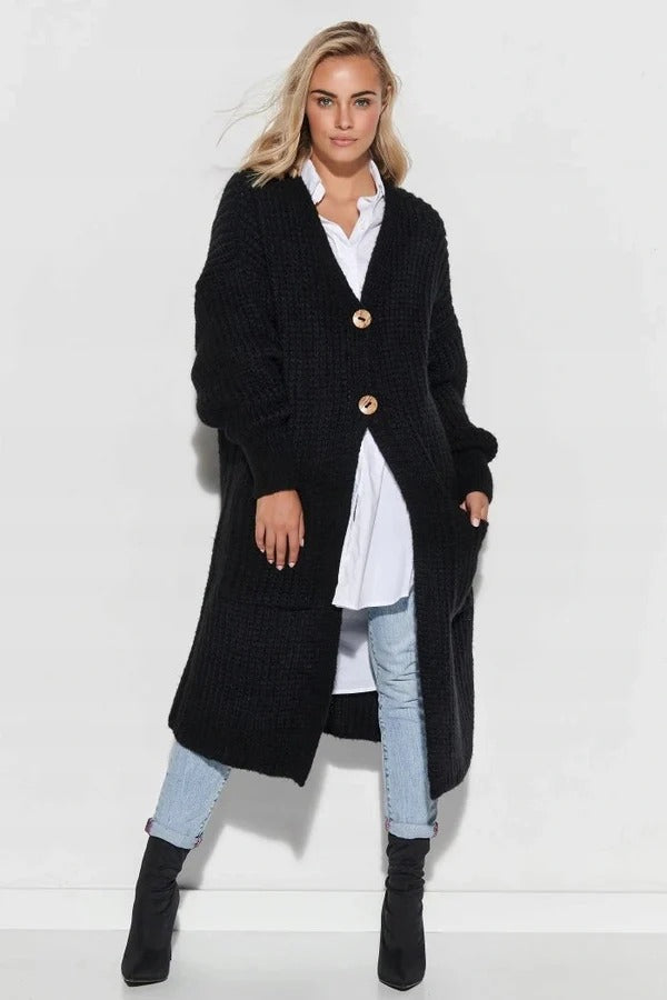 Lune London | Knit coat - Oversized fit - Long length - Button closure - Large pockets