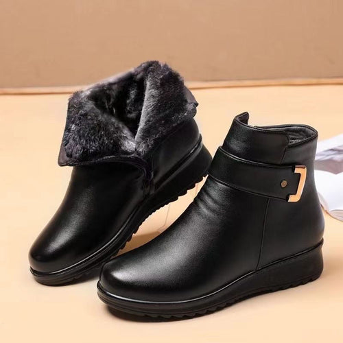Lune London | Ankle Boots Leather Warm Lined Structured Fit Buckle Non-Slip Sole