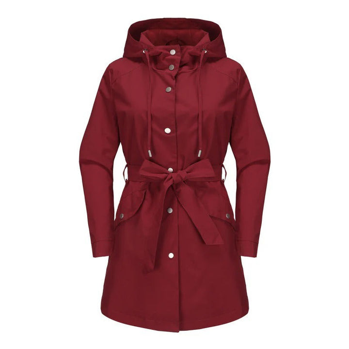 Lune London | Trench coat - Loose fit - Water repellent - With hood - Midi length with belt