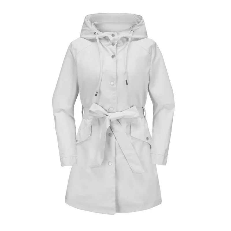 Lune London | Trench coat - Loose fit - Water repellent - With hood - Midi length with belt