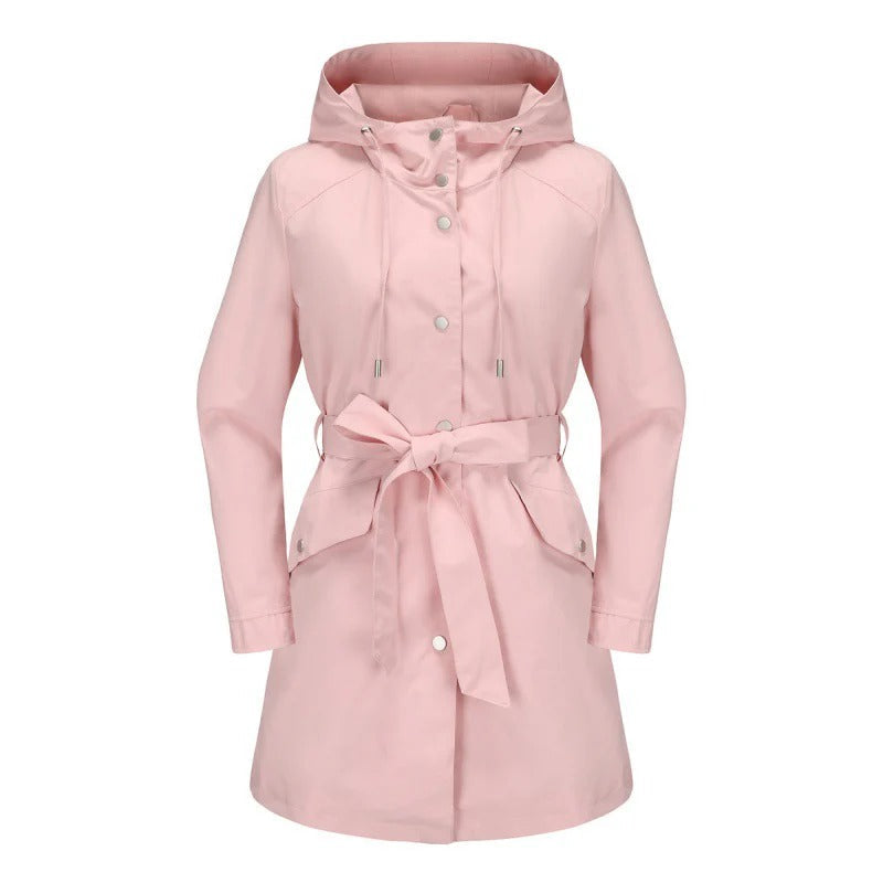 Lune London | Trench coat - Loose fit - Water repellent - With hood - Midi length with belt