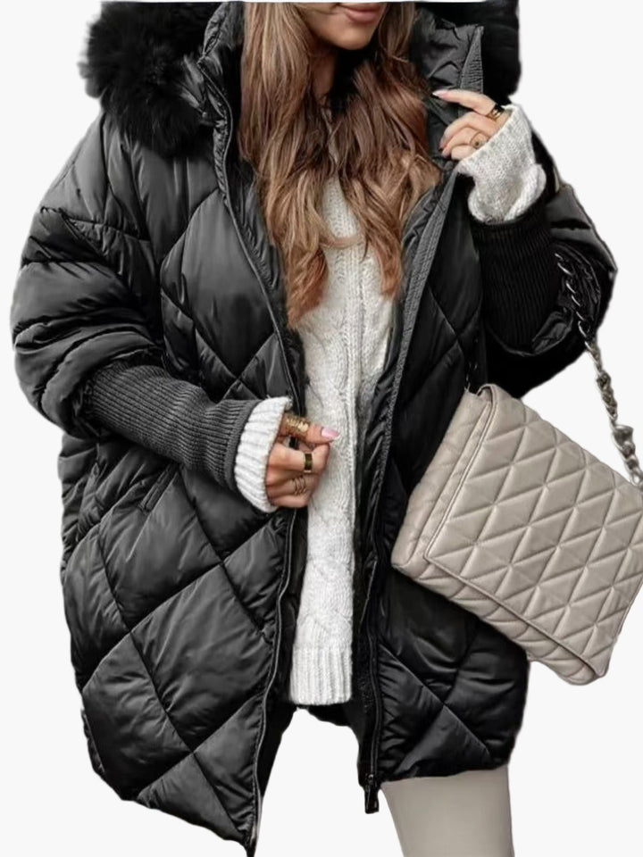 Lune London | Quilted winter jacket with hood and oversized look - Trendy outdoor jacket for cold days