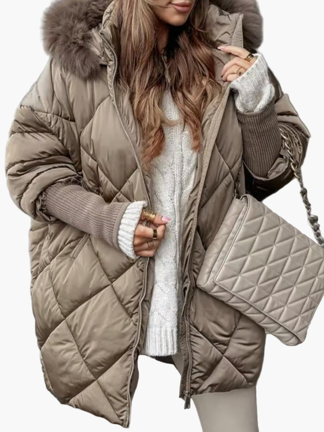 Lune London | Quilted winter jacket with hood and oversized look - Trendy outdoor jacket for cold days