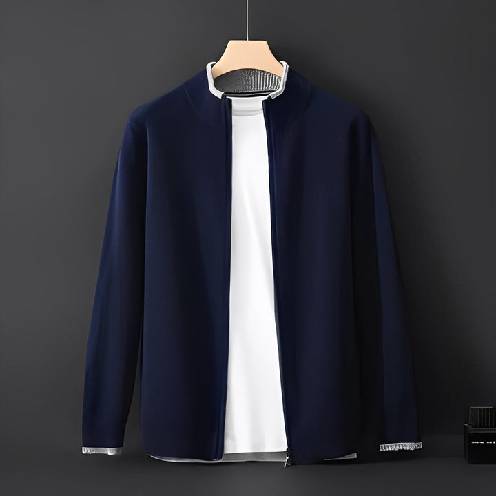 Chic Und Stil | Modern Cashmere Coat with Zipper for Men