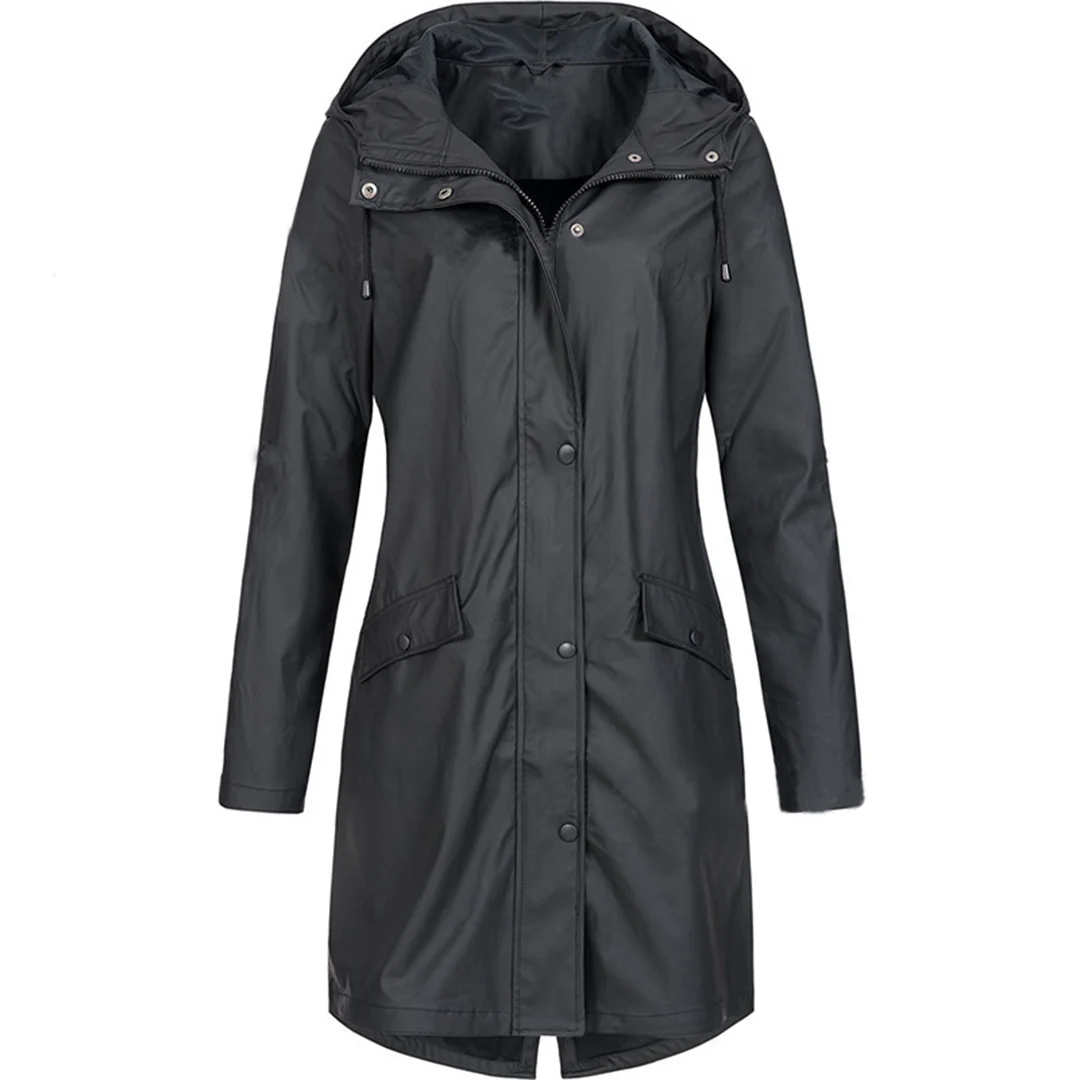 Lune London | Rain jacket - Tailored fit - Water-repellent - With hood and button closure