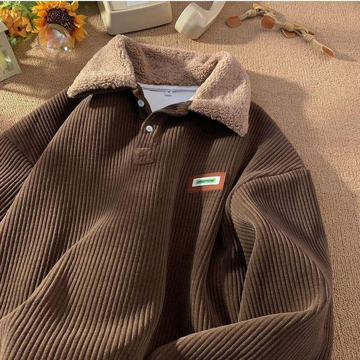 Lune London | Corduroy-Fleece-Collar Pullover