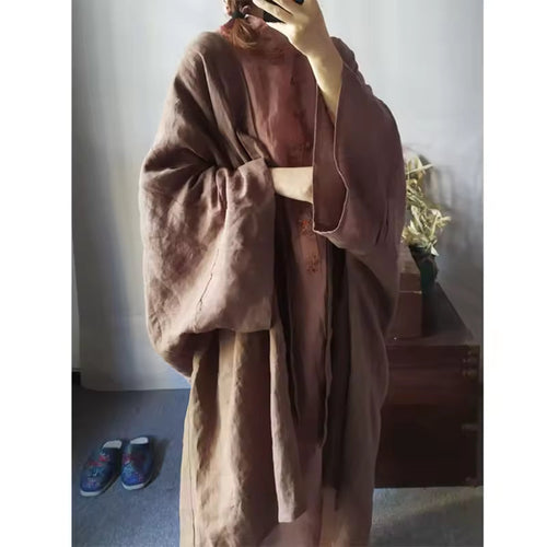 Lune London | Longer Coat - Loose Fit - Open Front - Lightweight Linen Blend - Casual Layering