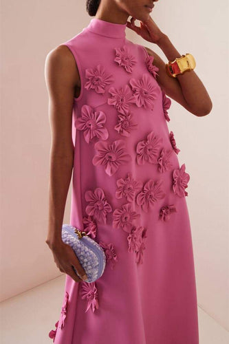 Lune London | Long Pink Dress with Flowers