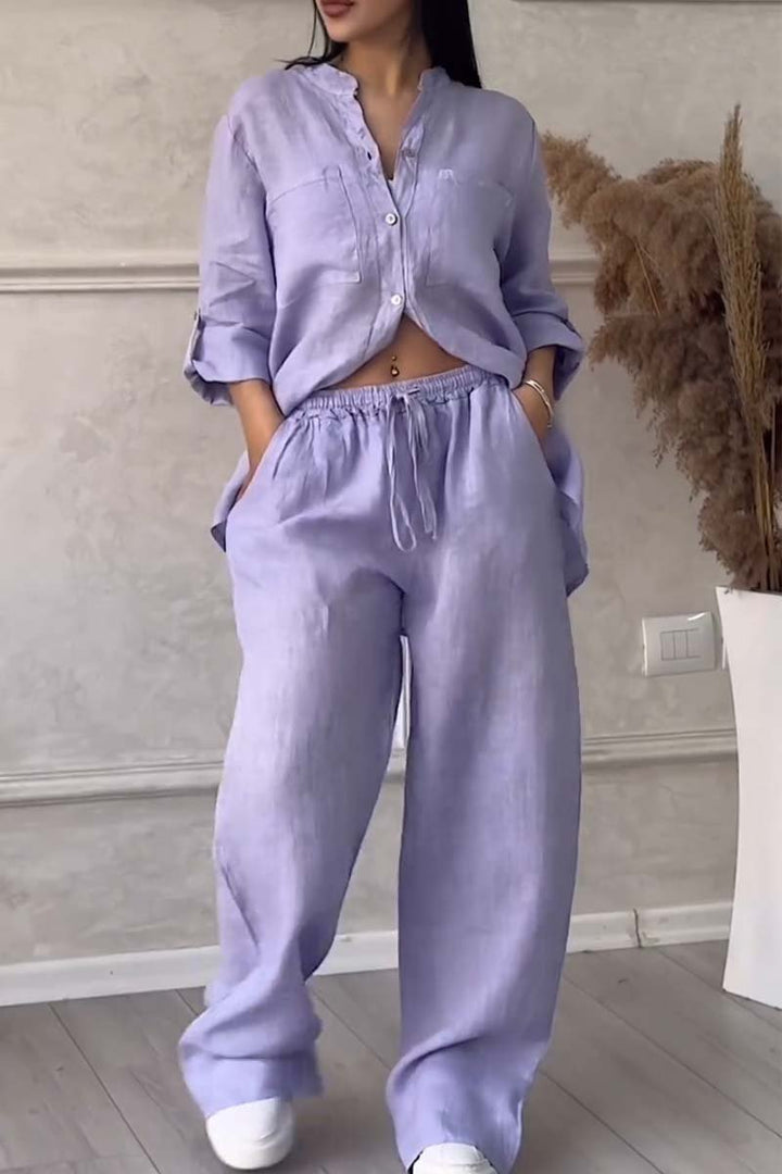 Lune London | Two-Piece Set with Pants Made of Cotton and Linen