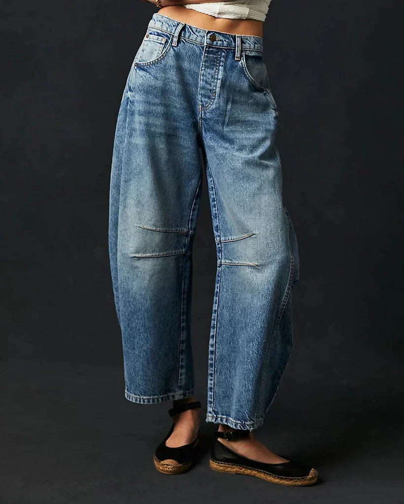Lune London | Mid Rise Barrel Jeans for Women