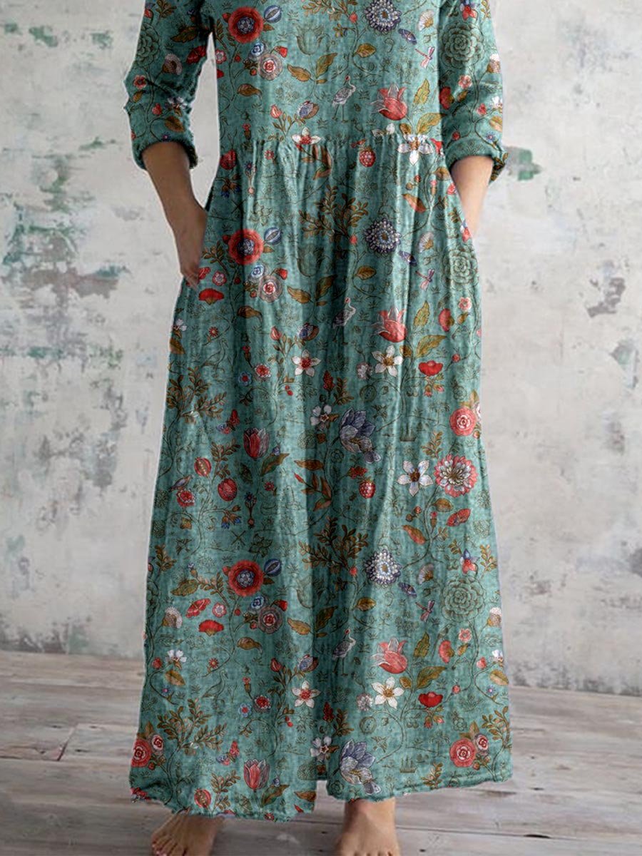 Lune London | V Neck Flower Dress