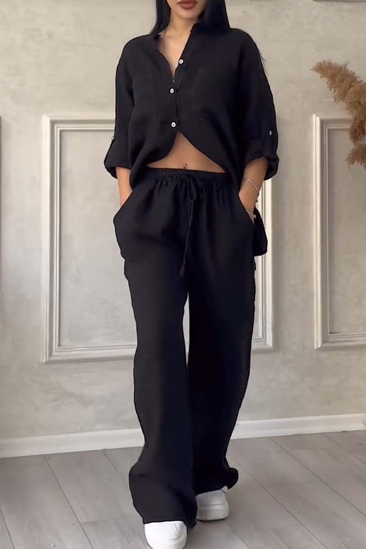 Lune London | Two-Piece Set with Pants Made of Cotton and Linen