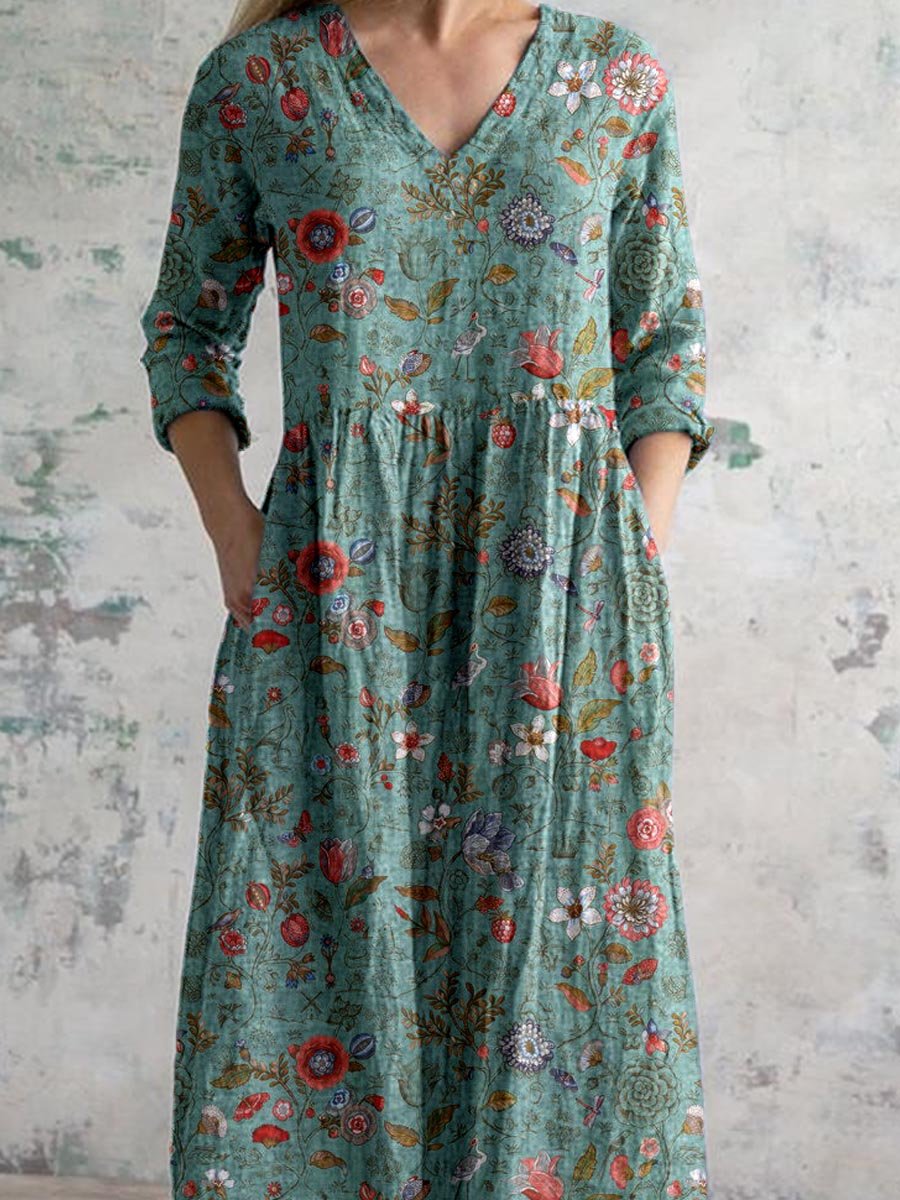 Lune London | V Neck Flower Dress