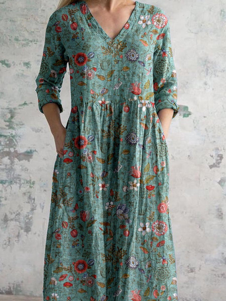 Lune London | V Neck Flower Dress