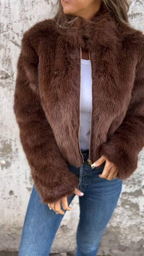 Lune London | Veste d'hiver pour femmes douce - Beige - Chaude et confortable