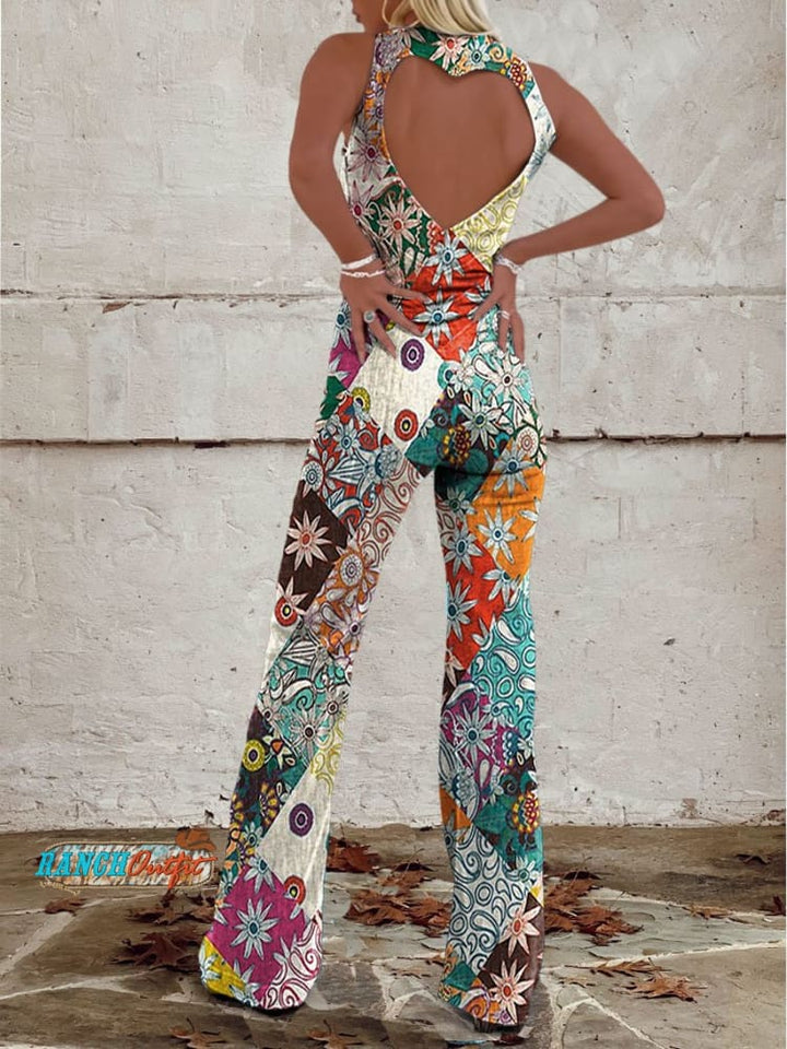 Lune London | Floral Split Denim Jumpsuit