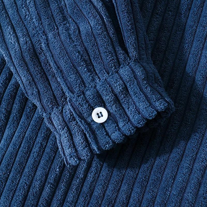 Lune London | Stylish Dark Blue Casual Corduroy Autumn Overshirt for Men