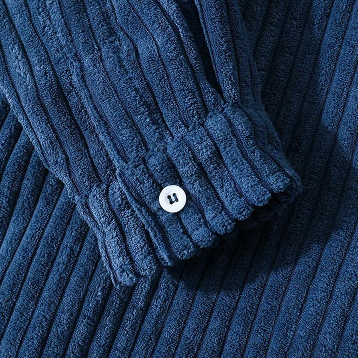 Lune London | Stylish Dark Blue Casual Corduroy Autumn Overshirt for Men