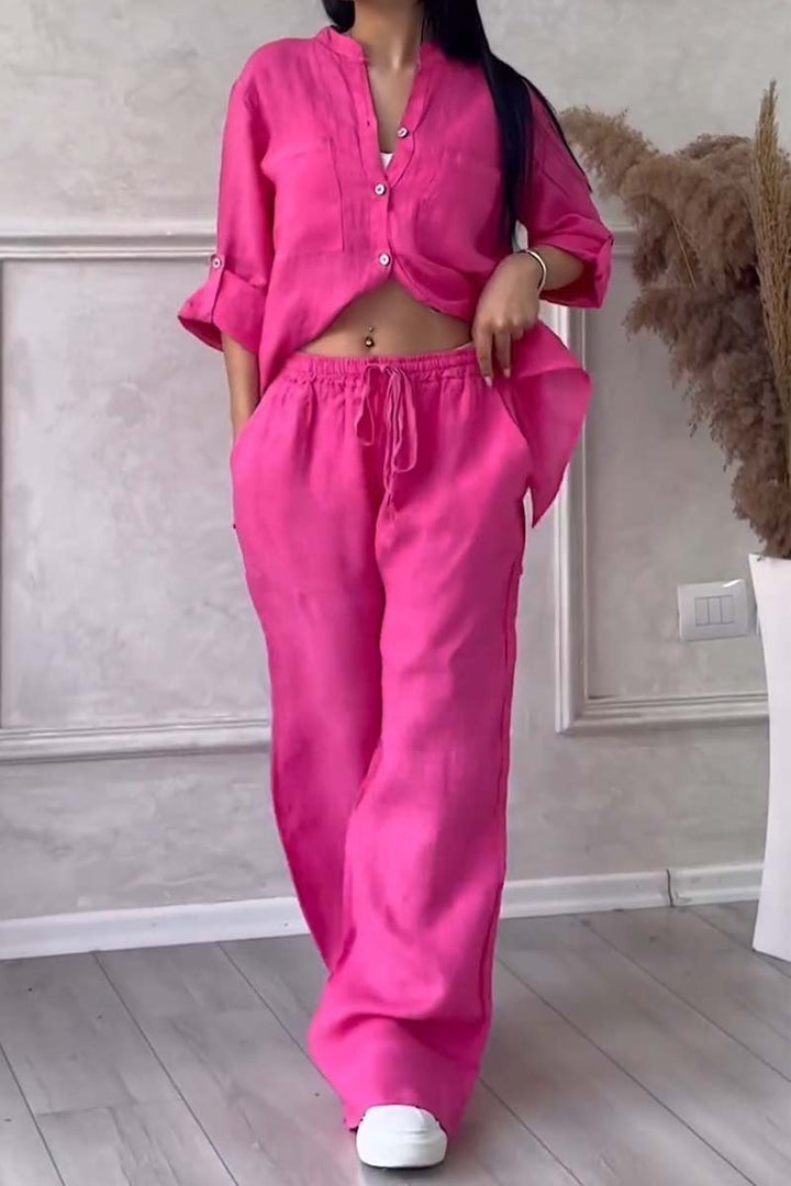 Lune London | Two-Piece Set with Pants Made of Cotton and Linen
