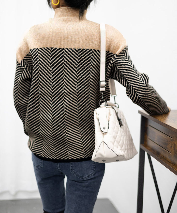 Lune London | Retro color block mock neck sweater