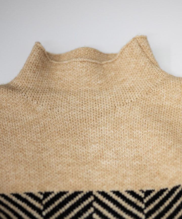 Lune London | Retro color block mock neck sweater