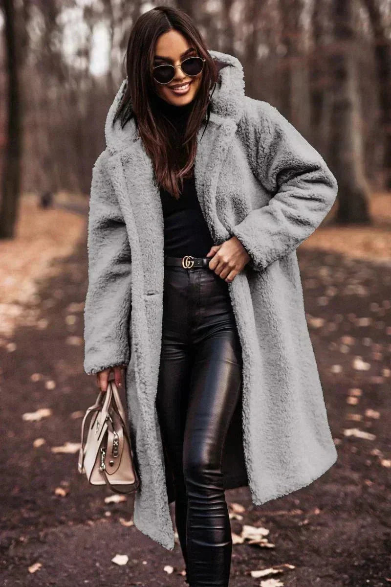 Chic Und Stil | Long Coat Made Of Elegant Faux Fur Warmth and Timeless Style