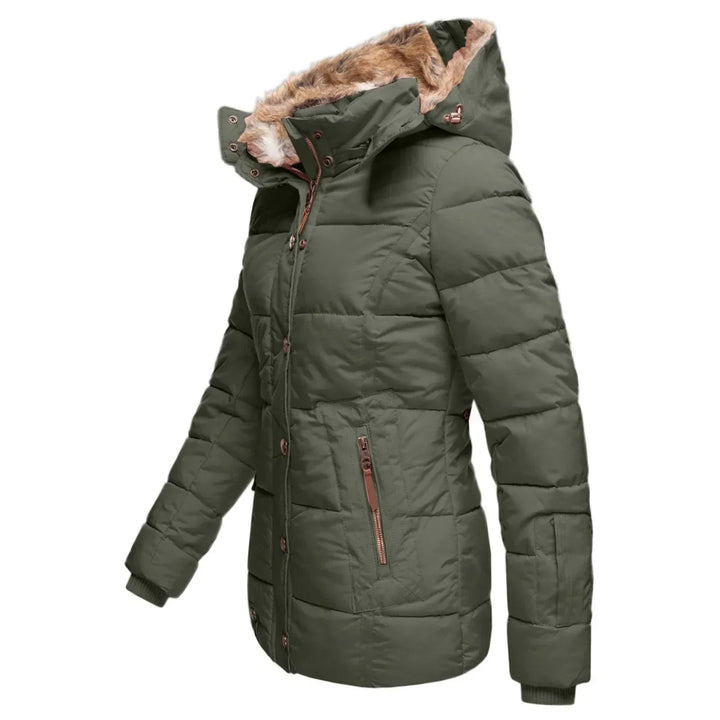 Lune London | Down Puffer Coat with Faux Fur Hood Warm Waterproof & Insulated Winter Jacket