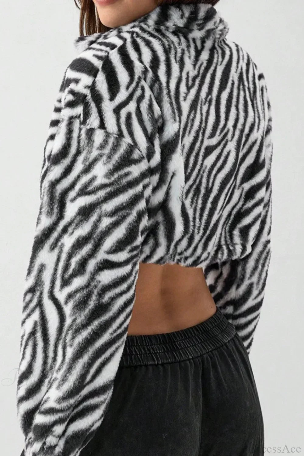Lune London | Printed Fur Fleece Lined Thick Plush Jacket